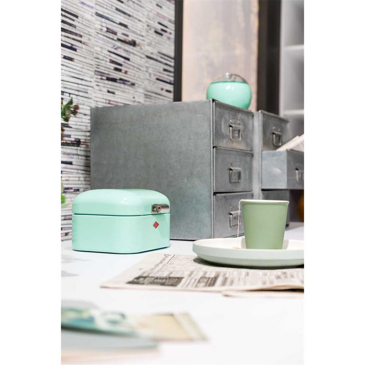 FRÜHSTÜCKSBOX Mini Grandy Mint - Grün, Metall (18/17/12cm) - Wesco