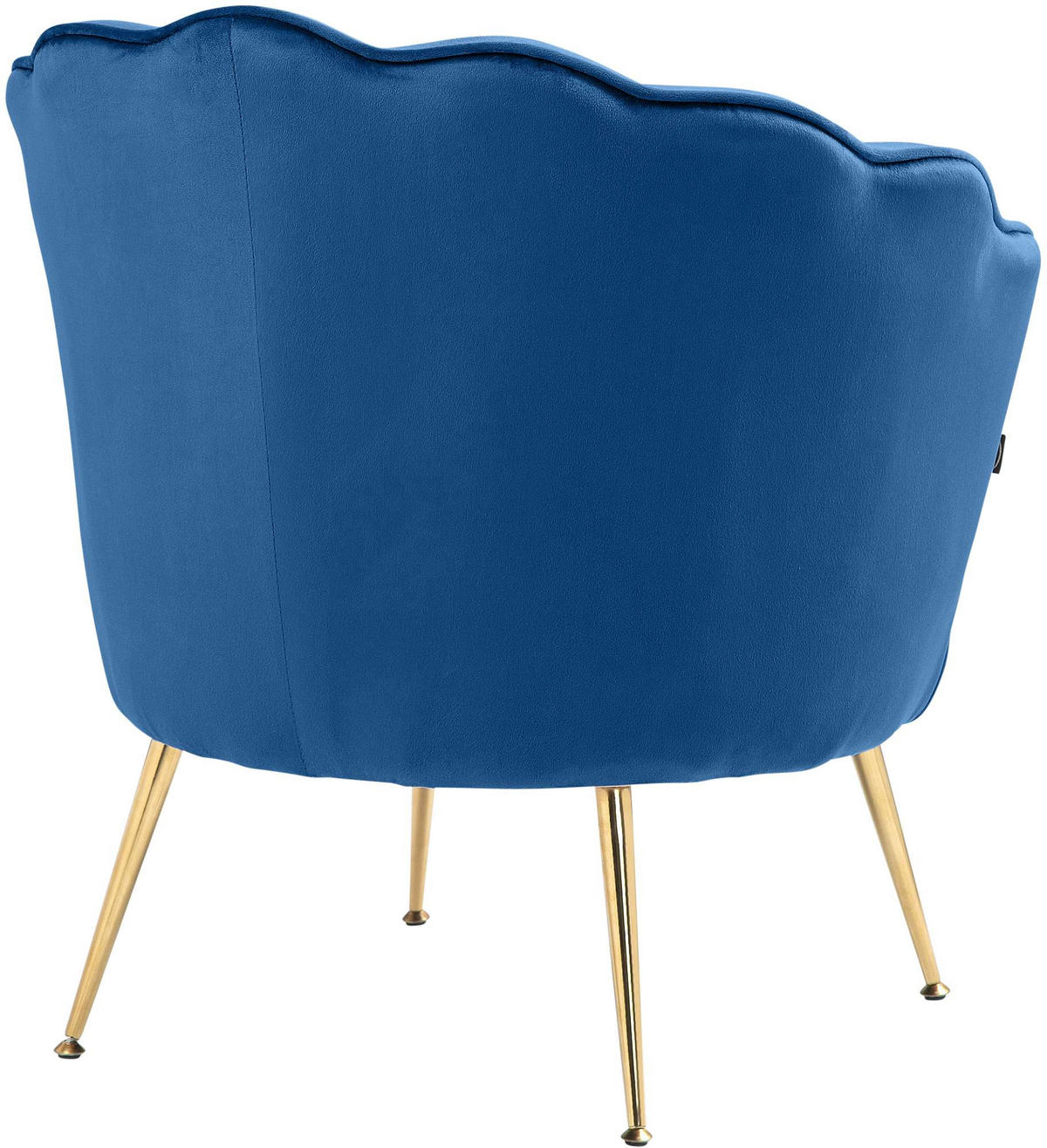 ARMLEHNENSTUHL Samt blau - Blau/Goldfarben, Textil/Metall (74/76/60cm) - CLP