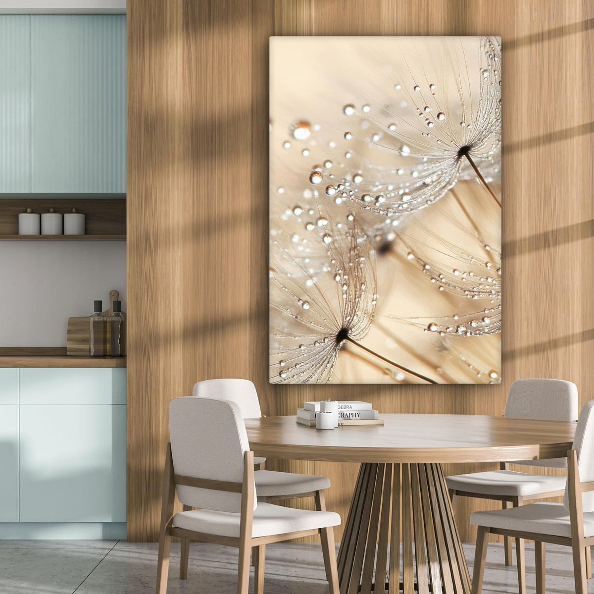 LEINWANDBILD Löwenzahn - Abstrakt - Natur - Beige 90x140 cm - Braun, Textil (90/140cm) - MuchoWow