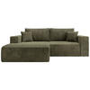 ECKSOFA Farese Mini mit Cordbezug Olivgrün, links - Schwarz/Olivgrün, Textil (240/167cm) - Selsey