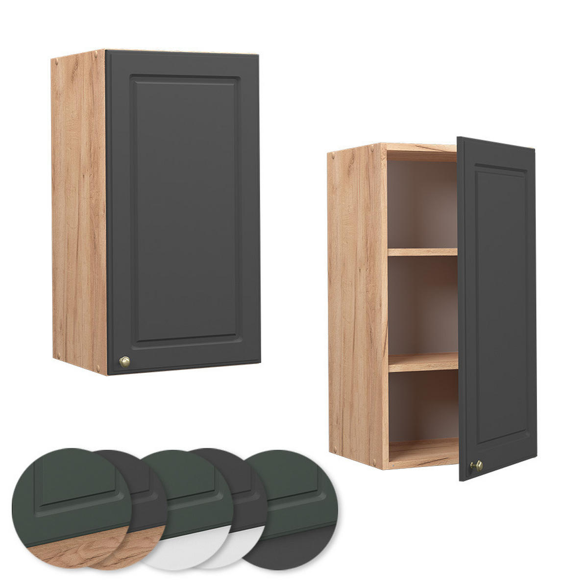 HÄNGESCHRANK Fame-Line Anthrazit-Gold 40 cm - Honigeiche/Anthrazit, Holzwerkstoff (40/72/34.1cm) - Vicco