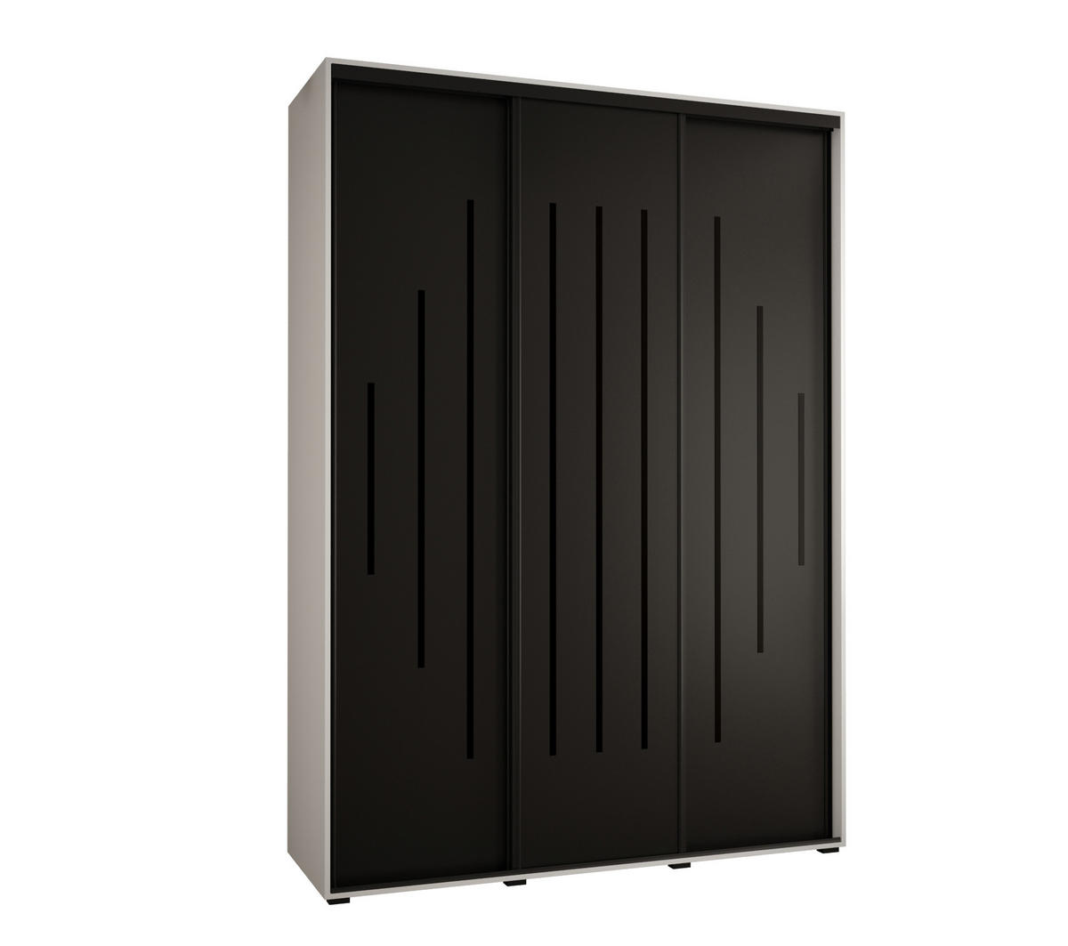 SCHWEBETÜRENSCHRANK 235,2/180/60 3-türig - Schwarz/Weiß, Holz/Metall (180/235/60cm) - Abiks Möbel