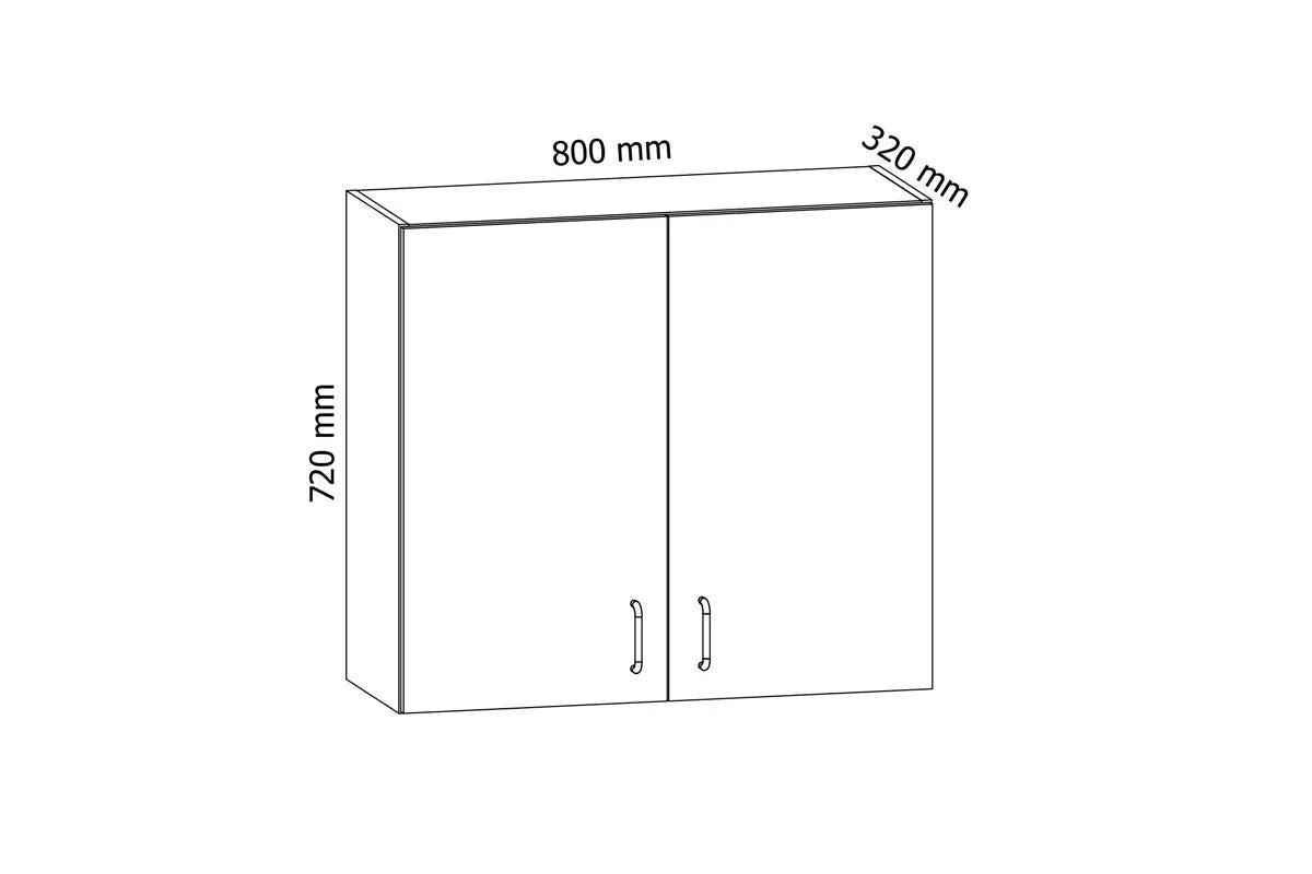 HÄNGESCHRANK – 80 cm – G80C – Velmora – Weiß / Weiß Hochglanz - Weiß Hochglanz, Holzwerkstoff (80/72/32cm) - ROYAL24_MARKT