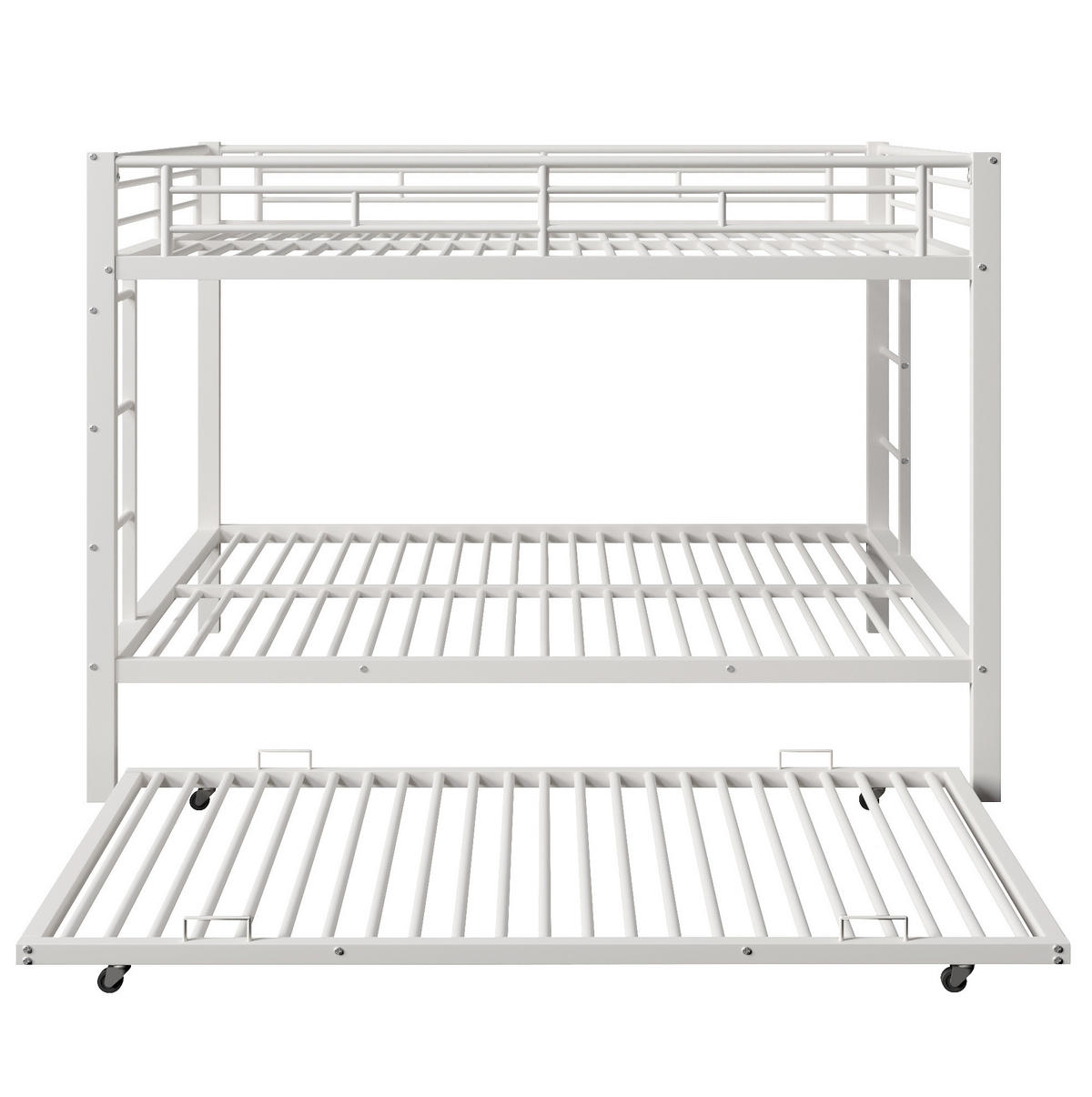 ETAGENBETT 140/200 cm Weiß mit Ausziehbett ohne Matratze - Weiß, Metall (140/200cm) - MIVRAY