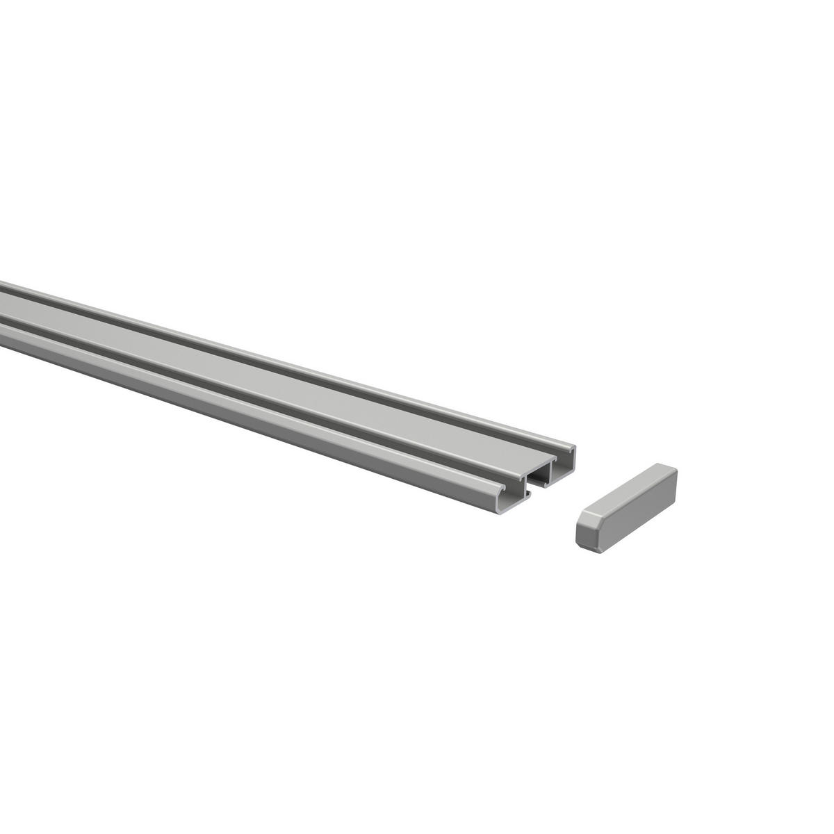 GARDINENSCHIENE Slimline 160 cm, 1-/2-läufig Silbergrau - Silberfarben/Alufarben, Metall (4/1.1/160cm) - INTERDECO