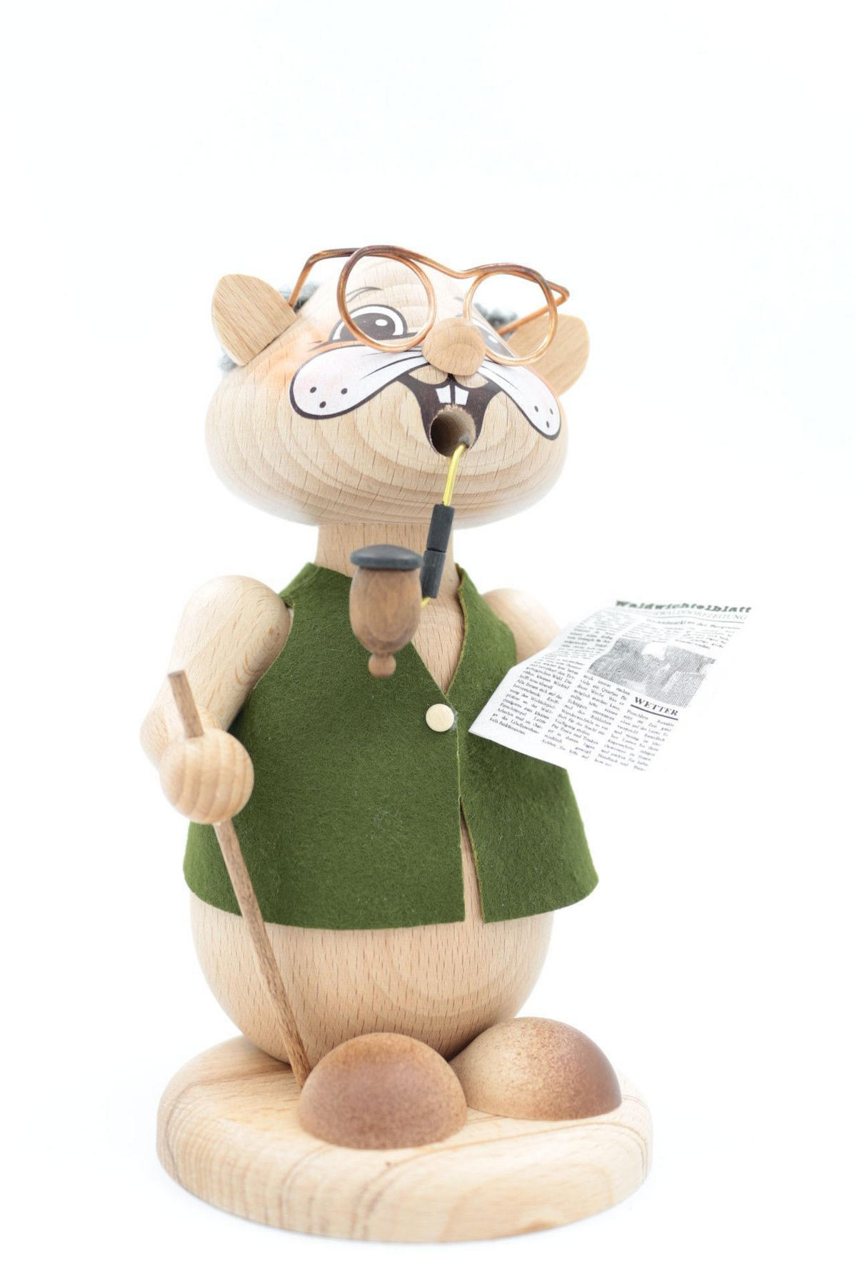 RAUCHFIGUR Hamster Opa 18 cm - Multicolor, Holz (12/18/0.1cm)