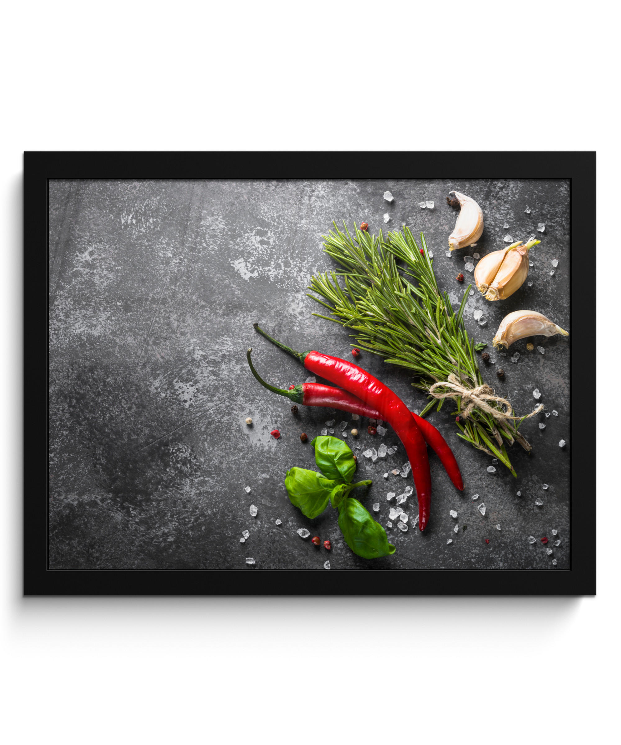 POSTER S OKVIROM Papar 40x30 cm - tamno siva, papir (40/30cm) - MuchoWow