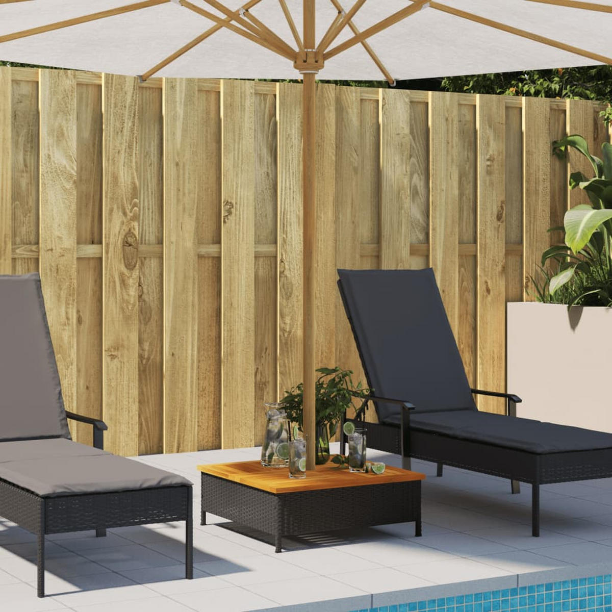 VERKLEIDUNG Für Sonnenschirmständer Schwarz 70/70/25 Cm - Schwarz, Holz (70/70cm) - vidaXL