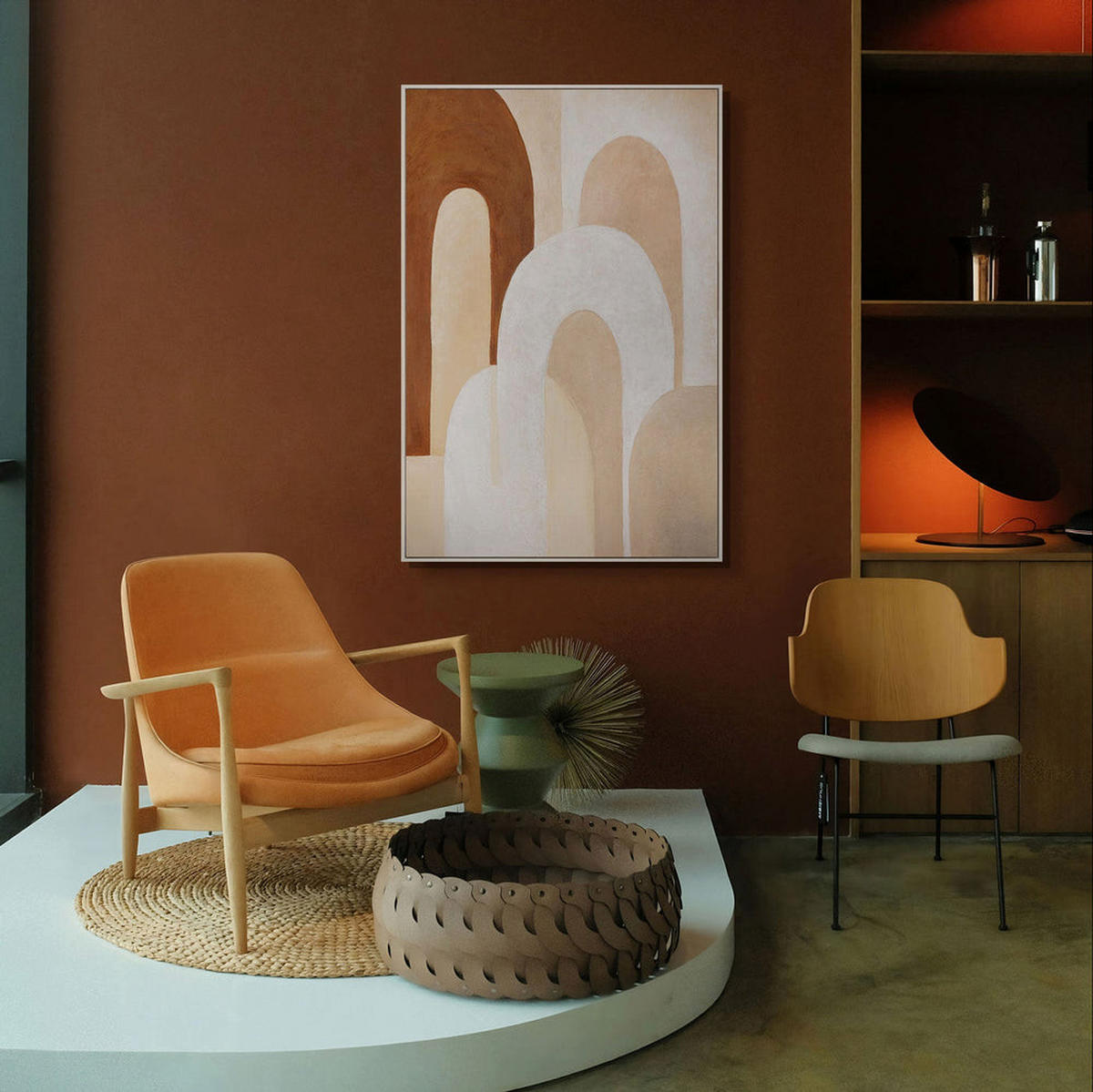 GEMÄLDE Atem der Architektur Schattenfugenrahmen Beige 140x100 cm - Beige, Holz (140/100cm) - YS-art gallery