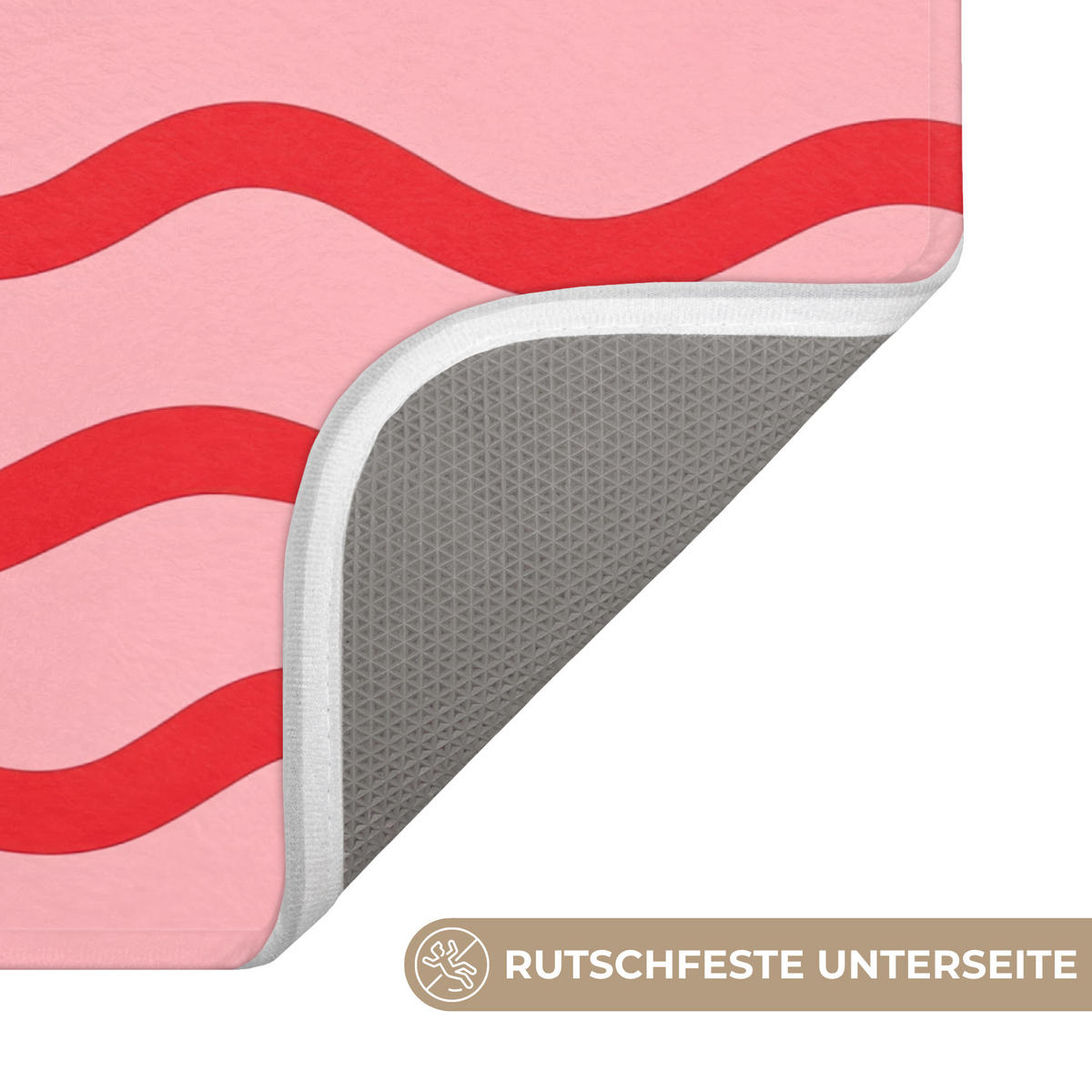 KÚPEĽŇOVÁ PREDLOŽKA Hravé - vzor - červená 90x60 cm - ružová, textil/plast (90/60cm) - OnlyWow