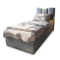 POSTEL BOXSPRING MERIL 80x200 cm, s matrací a úložným prostorem, světle šedá - světle šedá, kompozitní dřevo/textil (80/200cm) - MASSENO