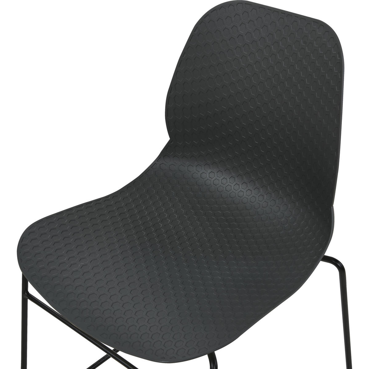 STUHL 4er-Set Kunststoff Grau Panora - Grau, Kunststoff/Metall (44/80/50cm) - Beliani