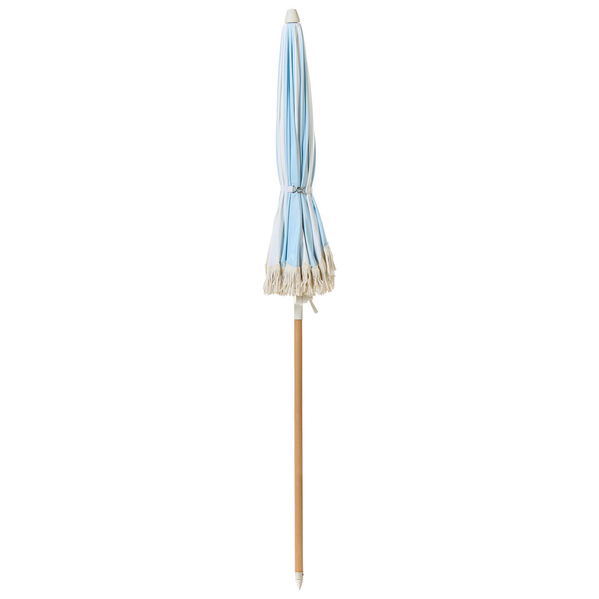 SLUNEČNÍK 155 cm Světle modrý Mondello - bílá/modrá, dřevo (155/155cm) - Beliani