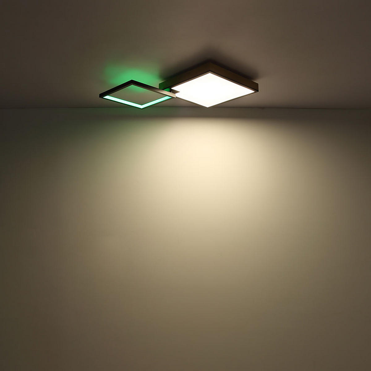 LED DECKENLEUCHTE Jacky Schwarz Holzoptik - Schwarz, Metall (85.5/55/10cm) - Globo Lighting