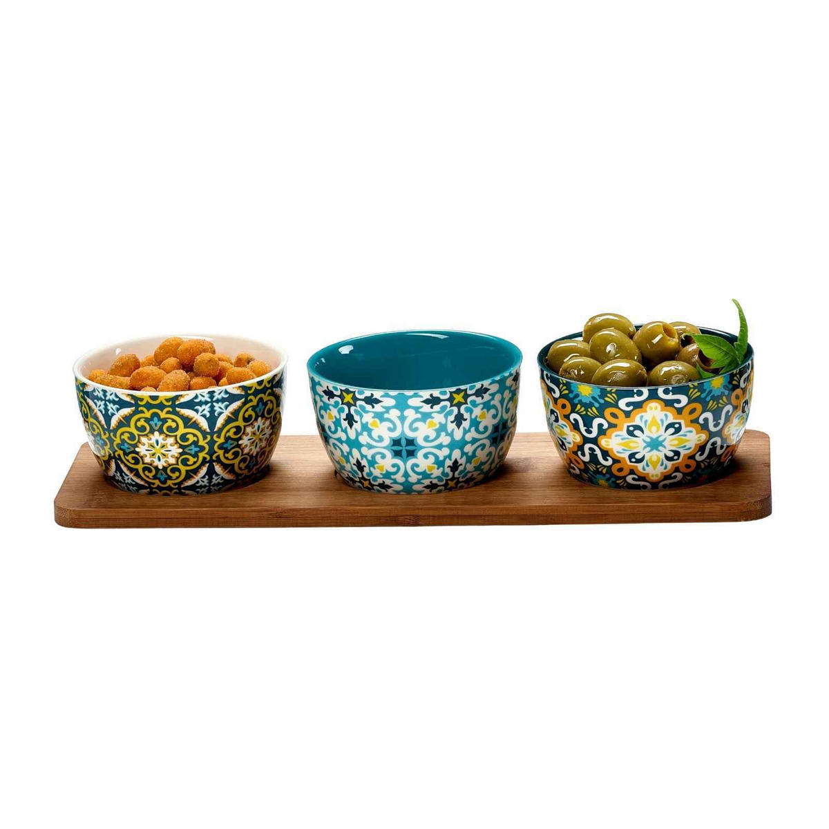 SERVIERSCHALEN-SET MIT TABLETT Benito bunt 4er Set - Multicolor, Keramik (32/11/6cm) - Ritzenhoff Breker