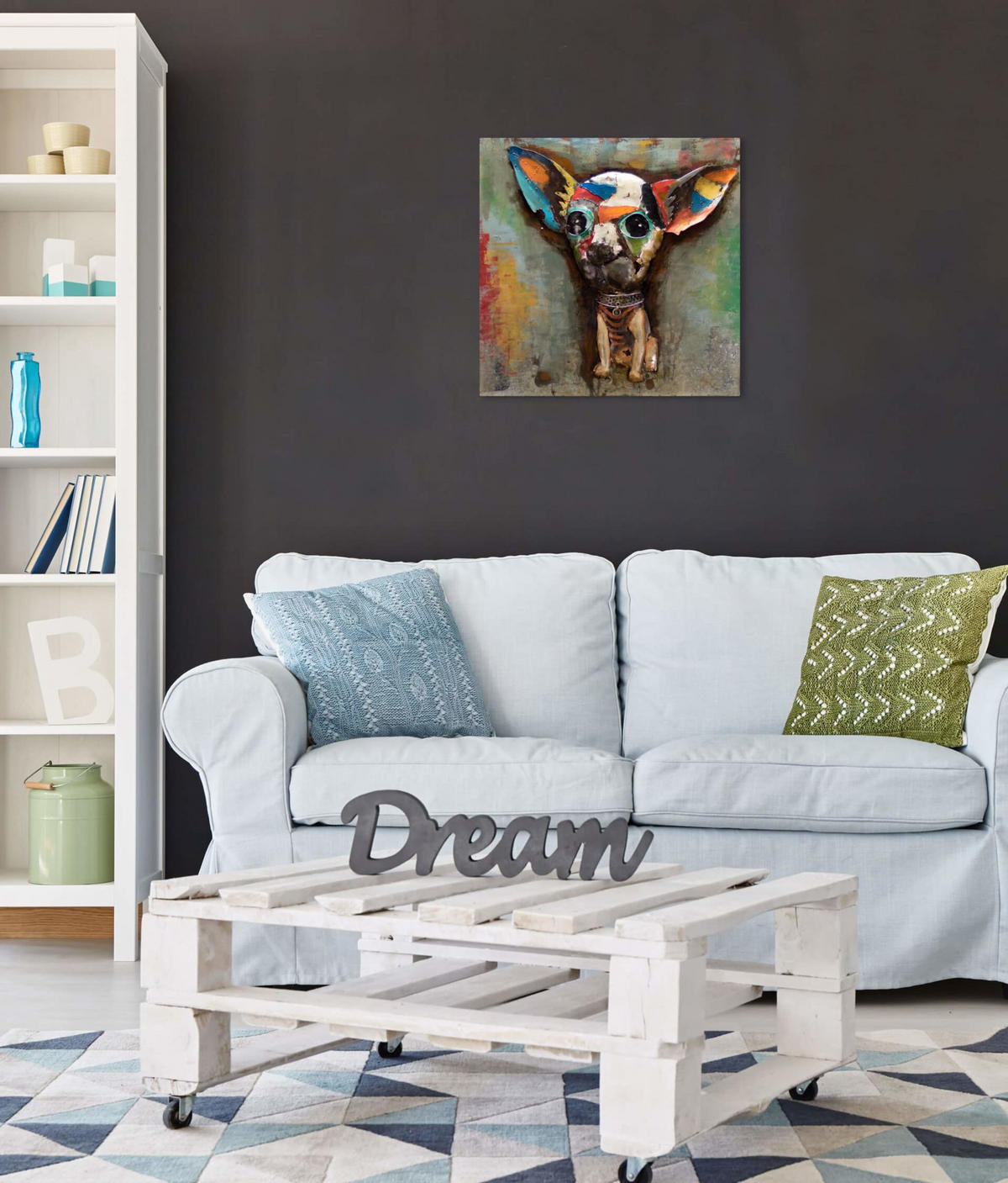 METALLBILD Bunt 60/60 cm - Multicolor, Metall (4.8/60cm) - KUNSTLOFT
