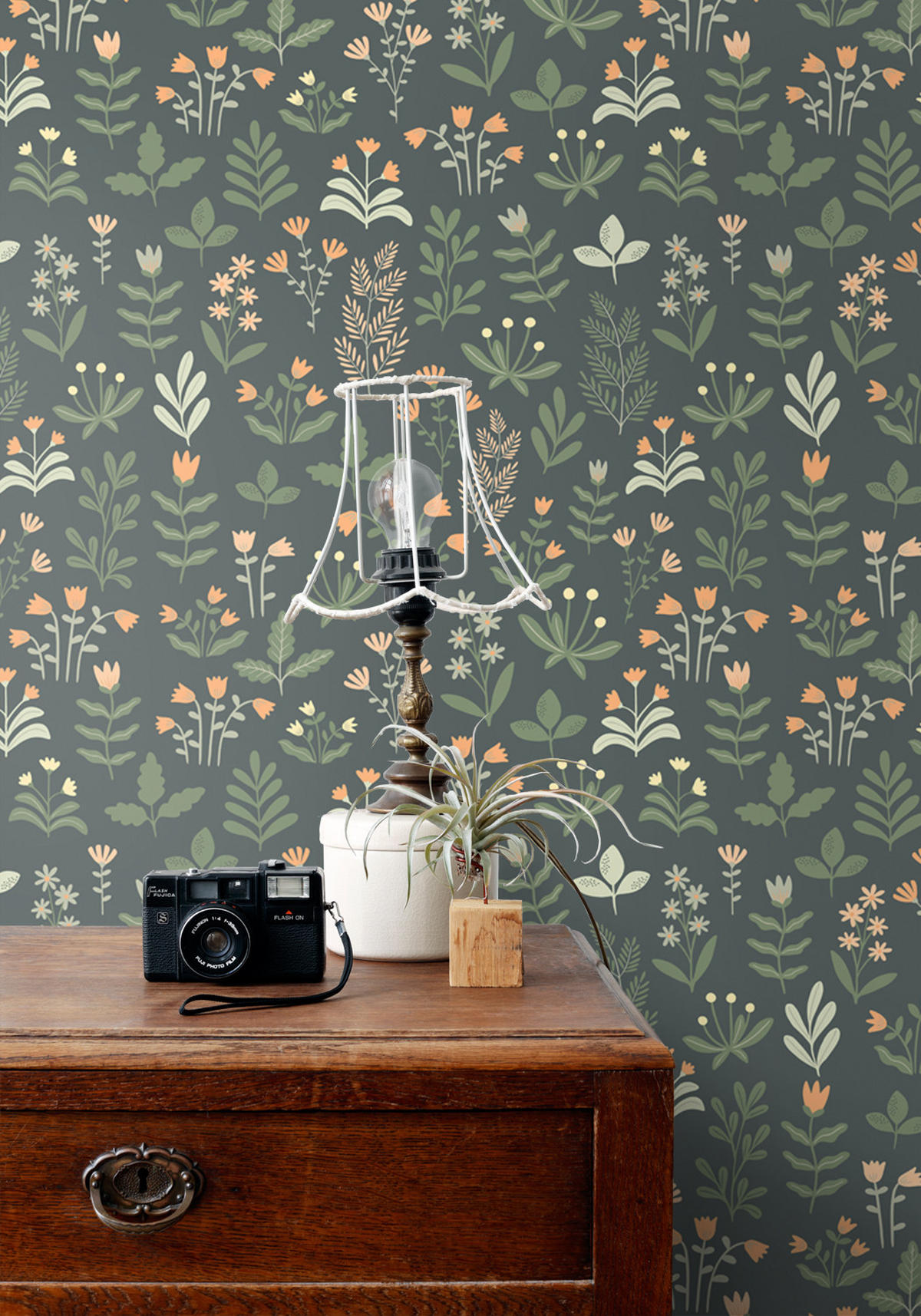 TAPETE Feldblumen 50 x 900 cm - Grün, Papier (50/900cm) - ESTAhome