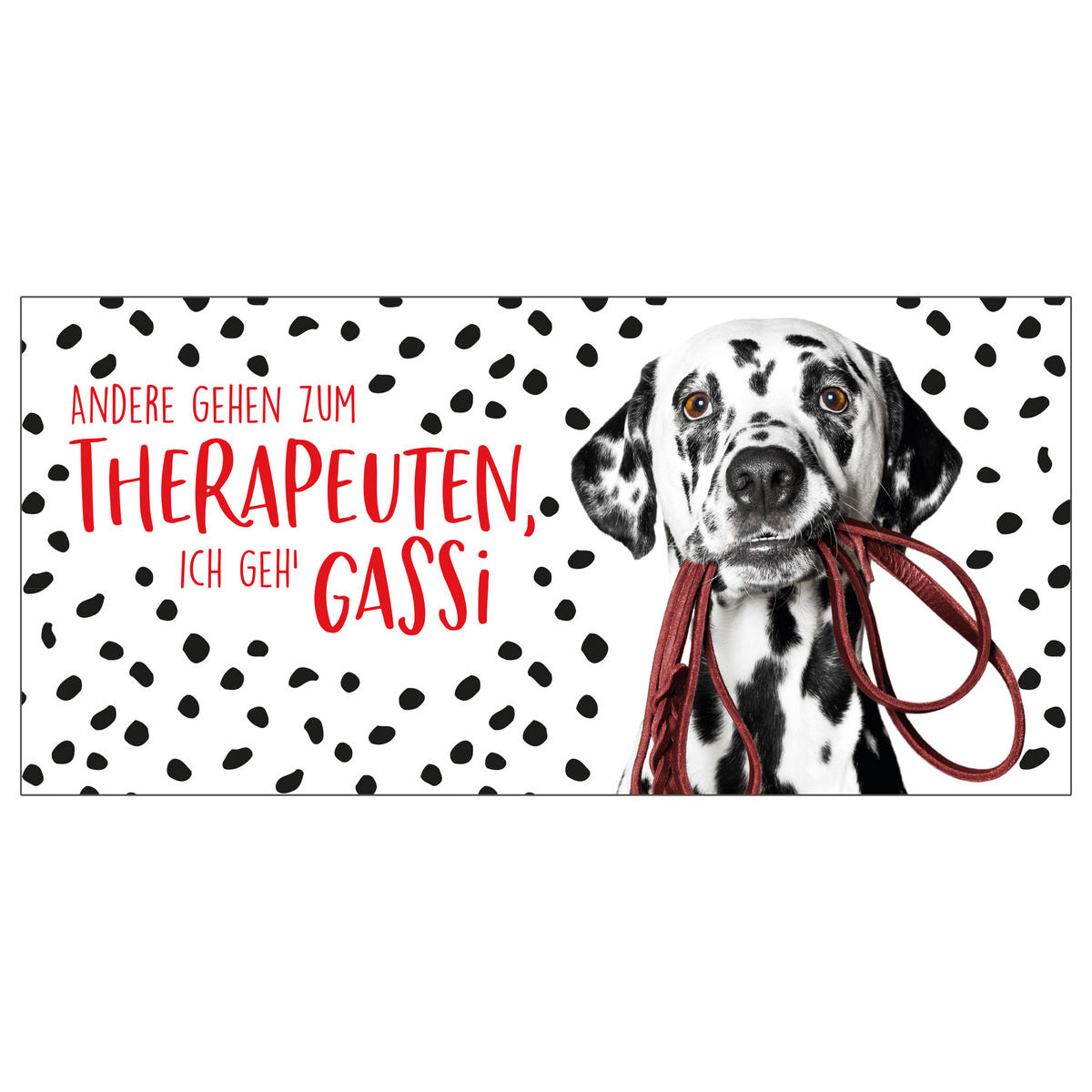 KAFFEEBECHER Dalmatiner Therapeuten Ich geh Gassi Weiß/Rot 320 ml - Rot, Keramik (0.32L) - United Labels
