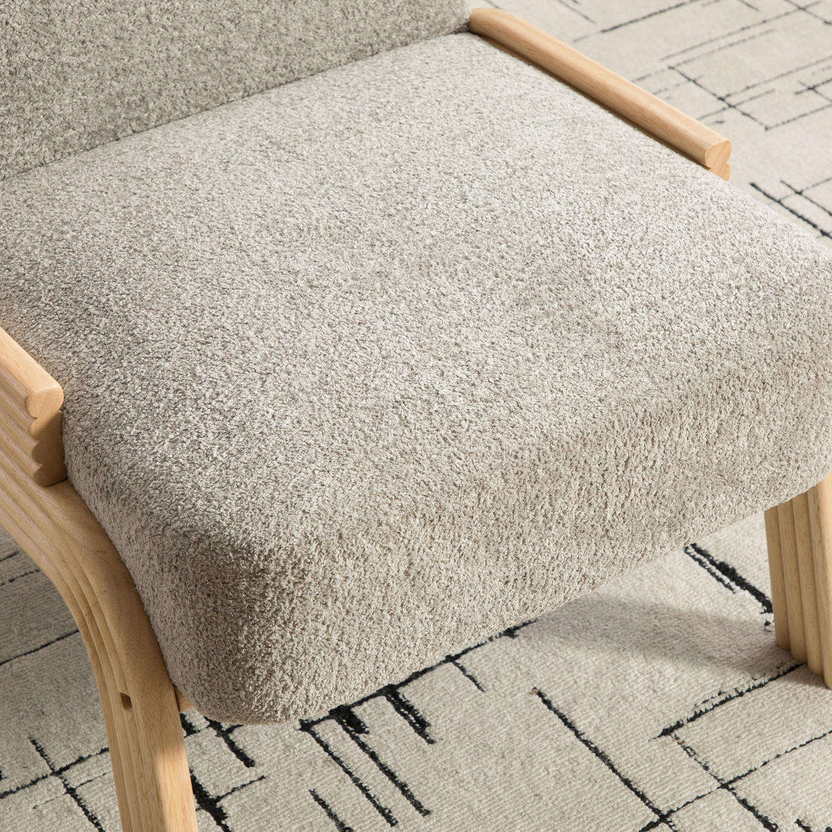 LOUNGESESSEL Chenille mit Holzgestell, DE-42395, Grau - Grau, Holzwerkstoff (61/78/72cm) - ComfortXL