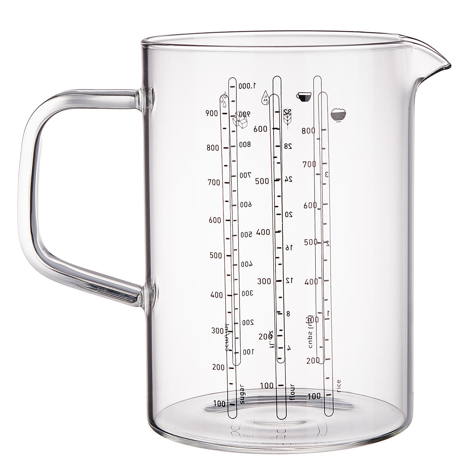 MESSBECHER Recipe - Transparent, Glas (1L) - Butlers