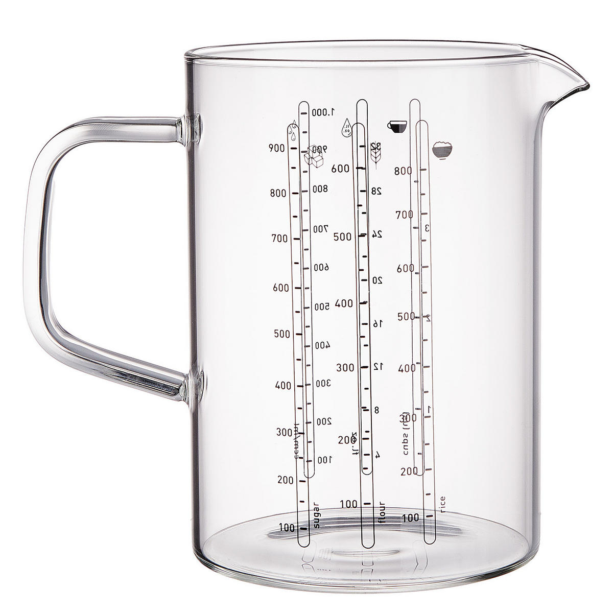MESSBECHER Recipe - Transparent, Glas (1L) - Butlers