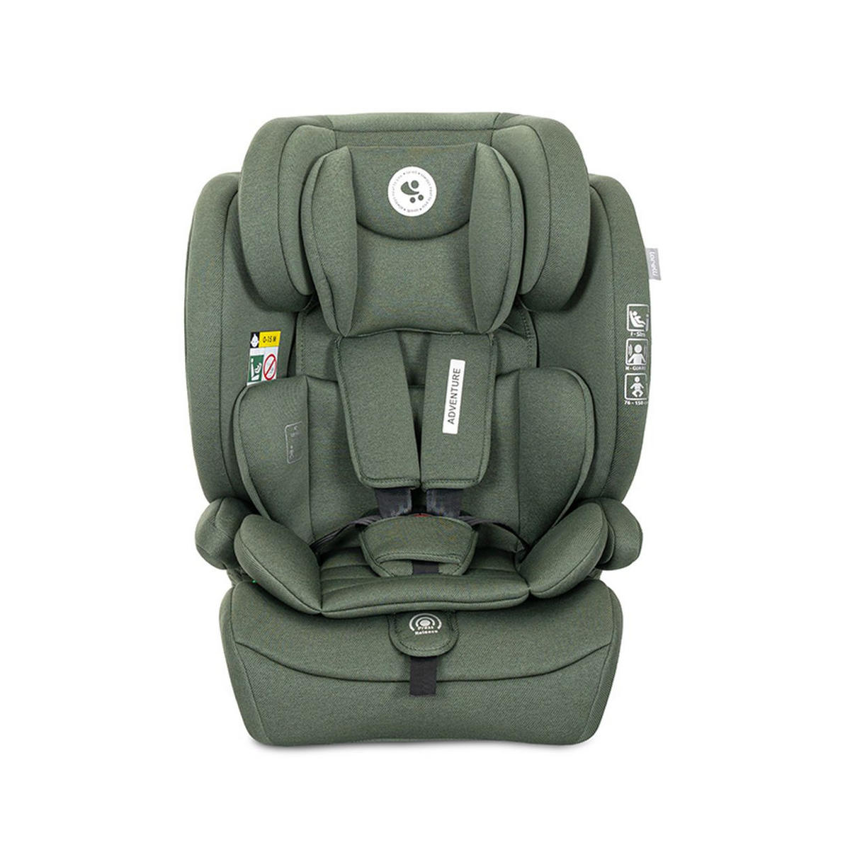 KINDERSITZ Adventure (76-150 cm) tannengrün Kopfstütze verstellbar, bis 36 kg, i-Sze, Polyester, Sicherheitsgurt - Grün, Kunststoff (46/78/40cm) - Lorelli