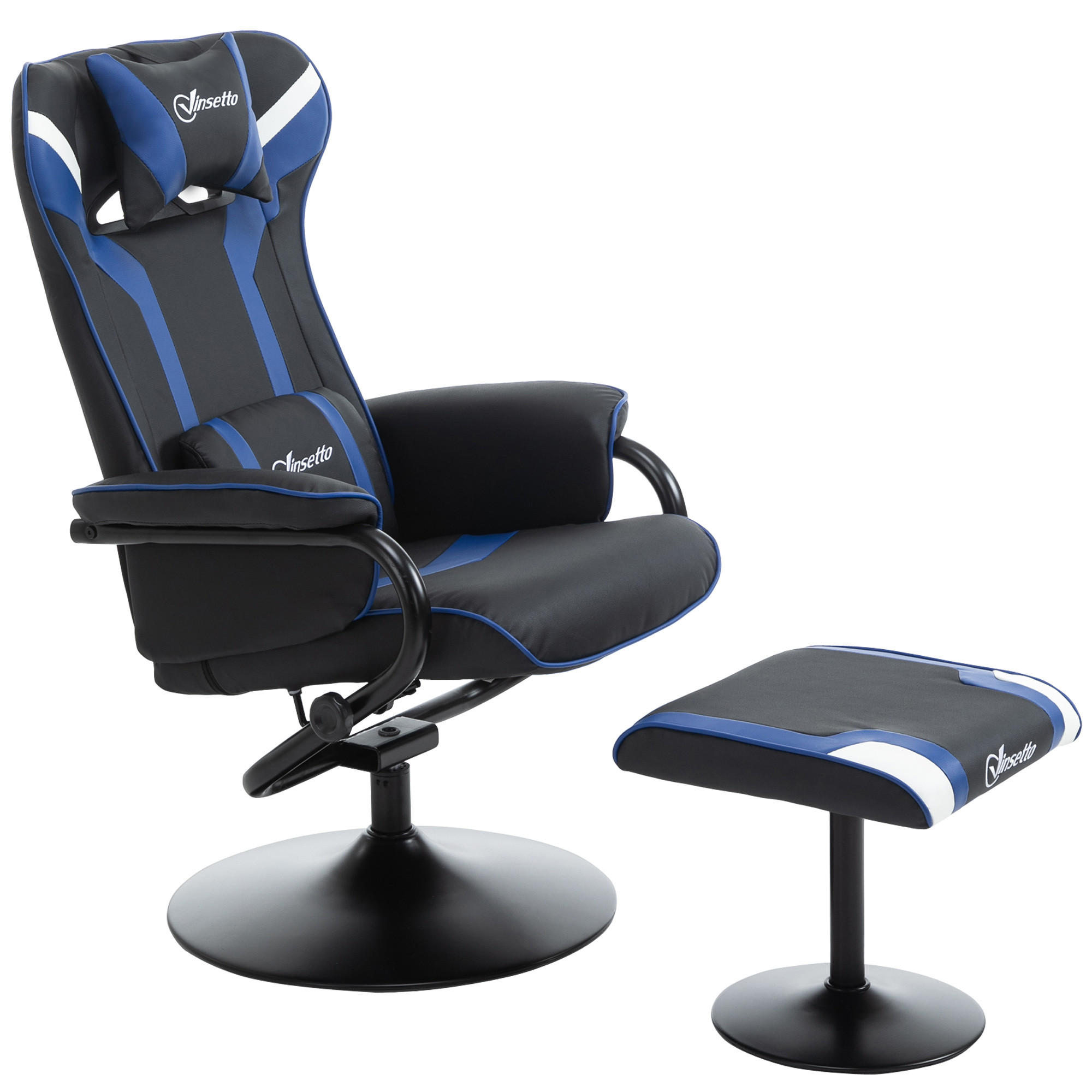 RELAXSESSEL, Dunkelblau+Schwarz - Blau/Multicolor, Kunststoff (82.5/103/67cm) - Vinsetto