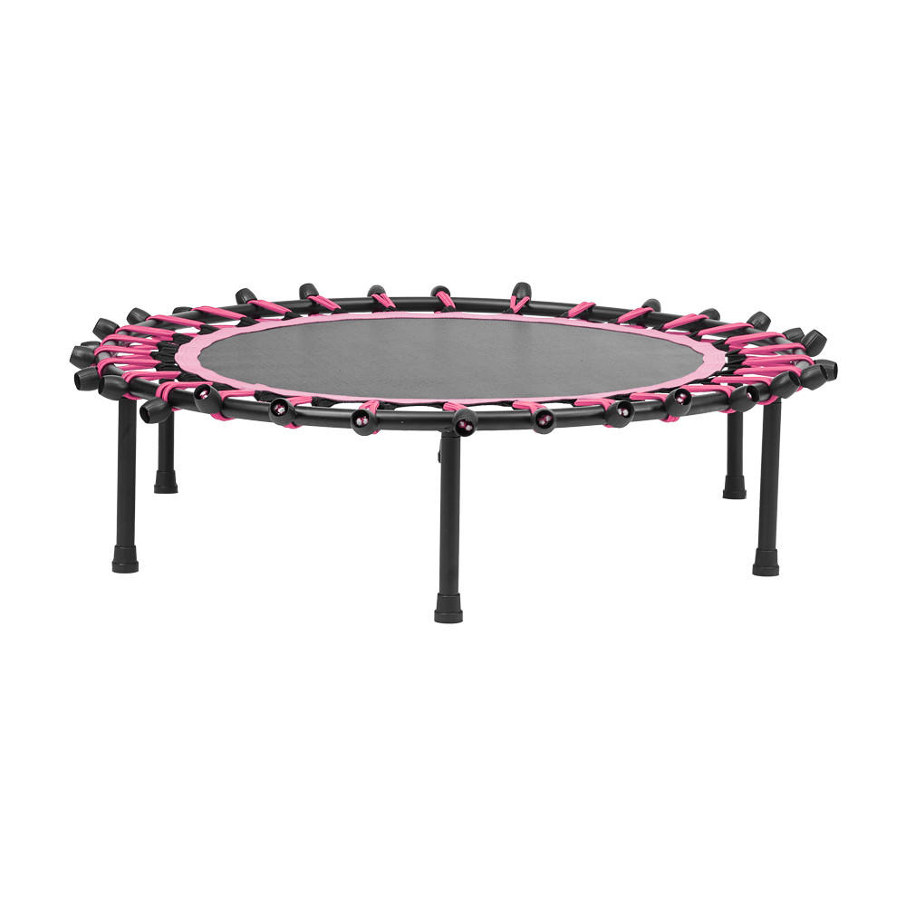 40-ZOLL-RUNDTRAMPOLIN mit Gummiseilen aus Stahl, Oxford-Gewebe, Gummiseile in Schwarz Rosa Langlebig und sicher Stabil und leise 25 x 101 x 101cm - Pink, Metall (101/101cm) - Livingandhome