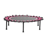 40-ZOLL-RUNDTRAMPOLIN mit Gummiseilen aus Stahl, Oxford-Gewebe, Gummiseile in Schwarz Rosa Langlebig und sicher Stabil und leise 25 x 101 x 101cm - Pink, Metall (101/101cm) - Livingandhome