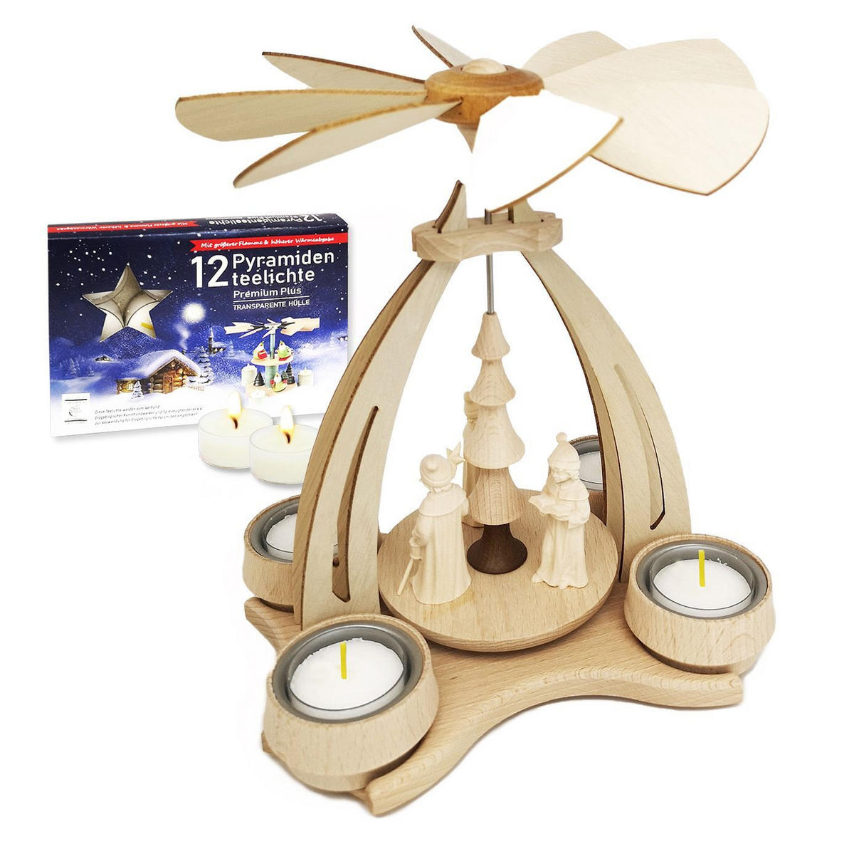 TISCH-PYRAMIDE Kurrendesänger Figuren a. Südtirol 14/18/24 cm - Multicolor, Holz (0.1/24/0.1cm) - Dekoteam24