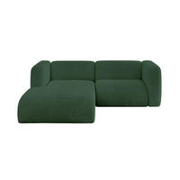 ECKSOFA Ottomane Links MIRA-L1 227x179x89 Grün Cord - Salbeigrün/Schwarz, Holzwerkstoff/Kunststoff (227/179cm) - ALTDECOR