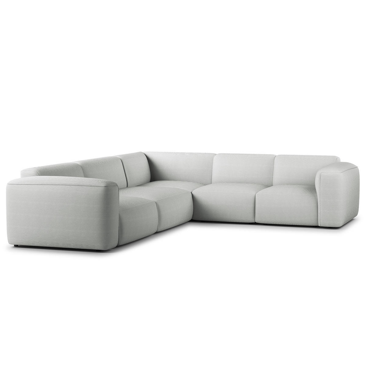 ECKSOFA mit Rundecke - Schwarz/Grau, Kunststoff/Textil (325/260cm) - home24