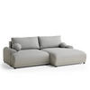 ECKSOFA MIT SCHLAFFUNKTION Tallin Hellgrau Webstoff - Hellgrau/Schwarz, Holz/Holzwerkstoff (240/145cm) - Maison de Reve