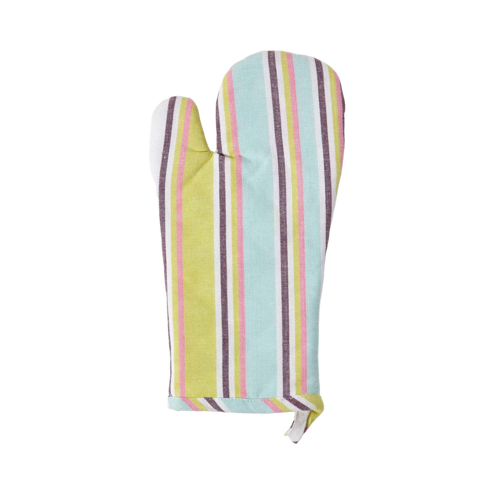 OFENHANDSCHUH Osaka bunt gestreift, Baumwolle wattiert - Multicolor, Textil (18/32cm) - Homescapes