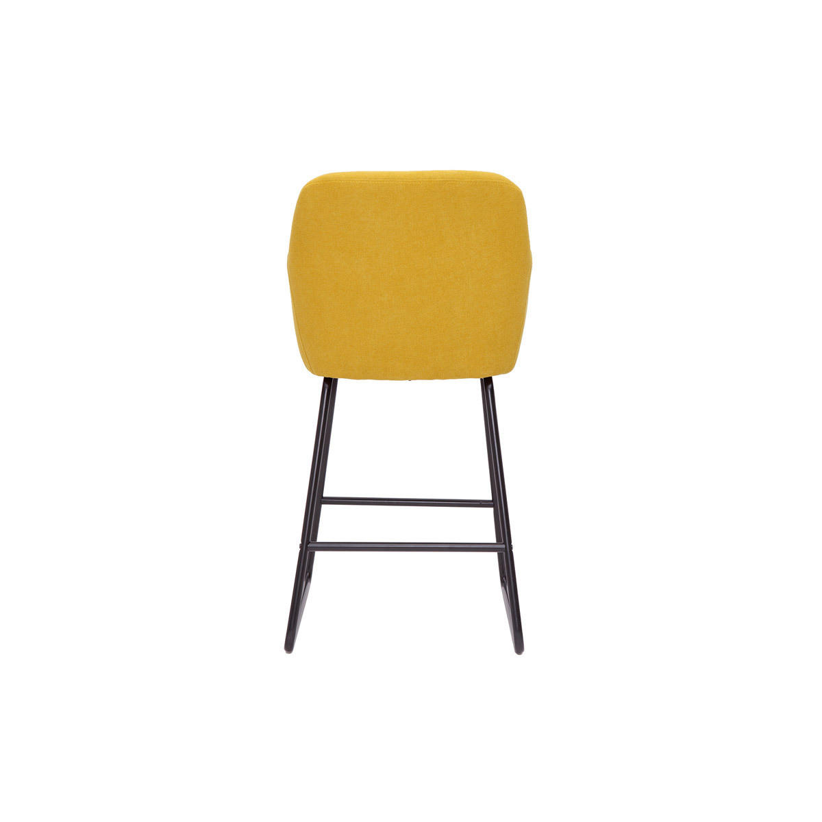 BARHOCKER Stoff Senfgelb Samteffekt H65 (2er-Set) AMIKA - Gelb, Textil (58/96/54cm) - Miliboo