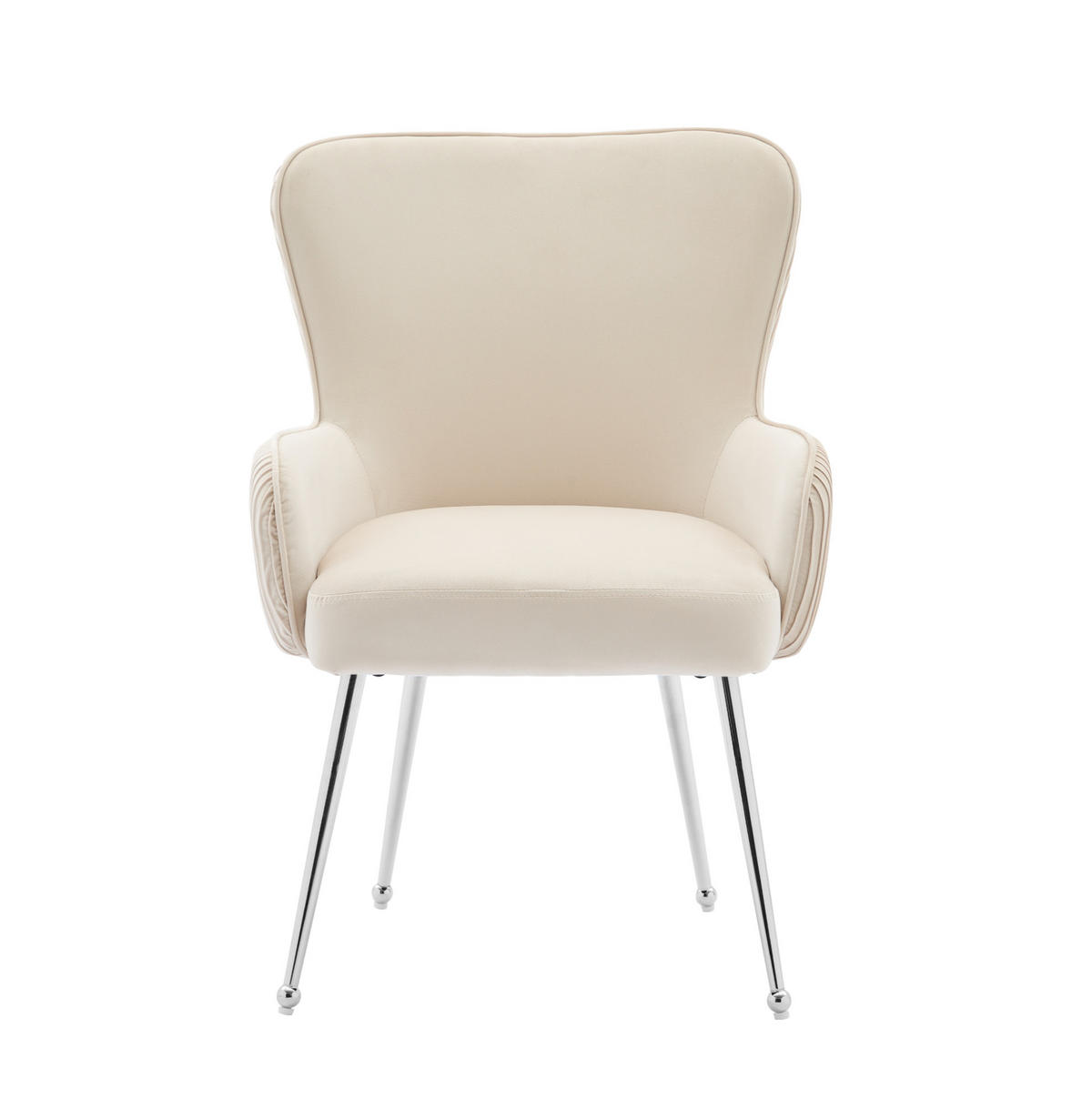 ESSZIMMERSTUHL 4er-Set Beige aus Samt mit Armlehnen - Beige, Textil (57/83/23cm)
