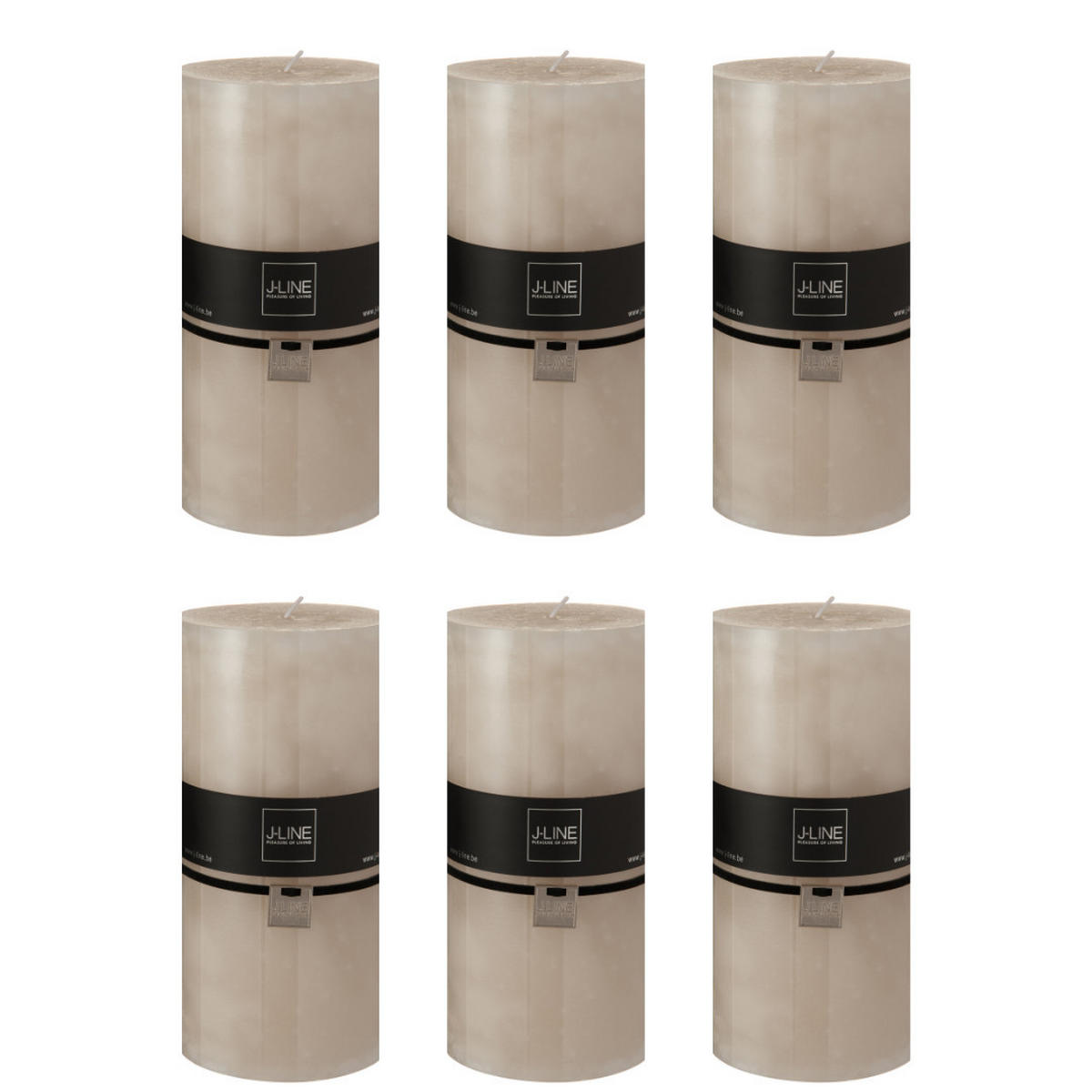 DUFTKERZE ZART - Beige - XXL - 150 Std. - 6er set - Beige, Paraffin (10/20cm) - J-Line