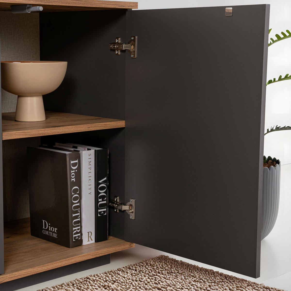 BUFFETSCHRANK arista grau anthrazit - Grau, Holz (44/75/180cm) - Habitat Garten