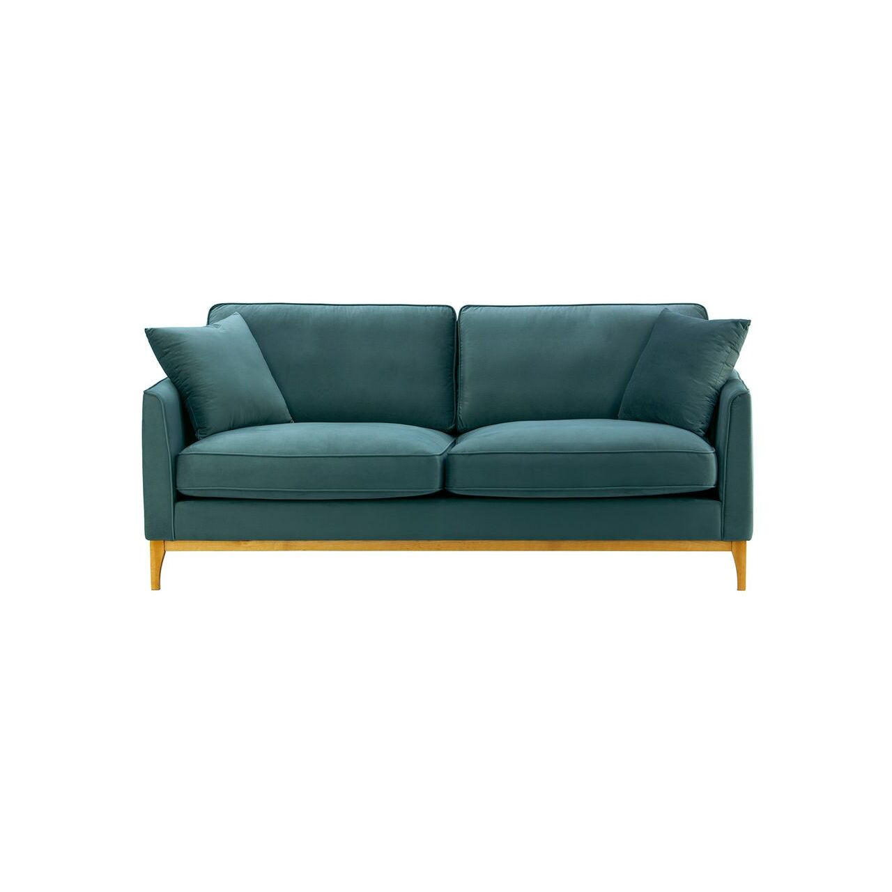 DREISITZER-SOFA Linara-Velluto 12 - Blau, Holz/Textil (201/91/95cm)