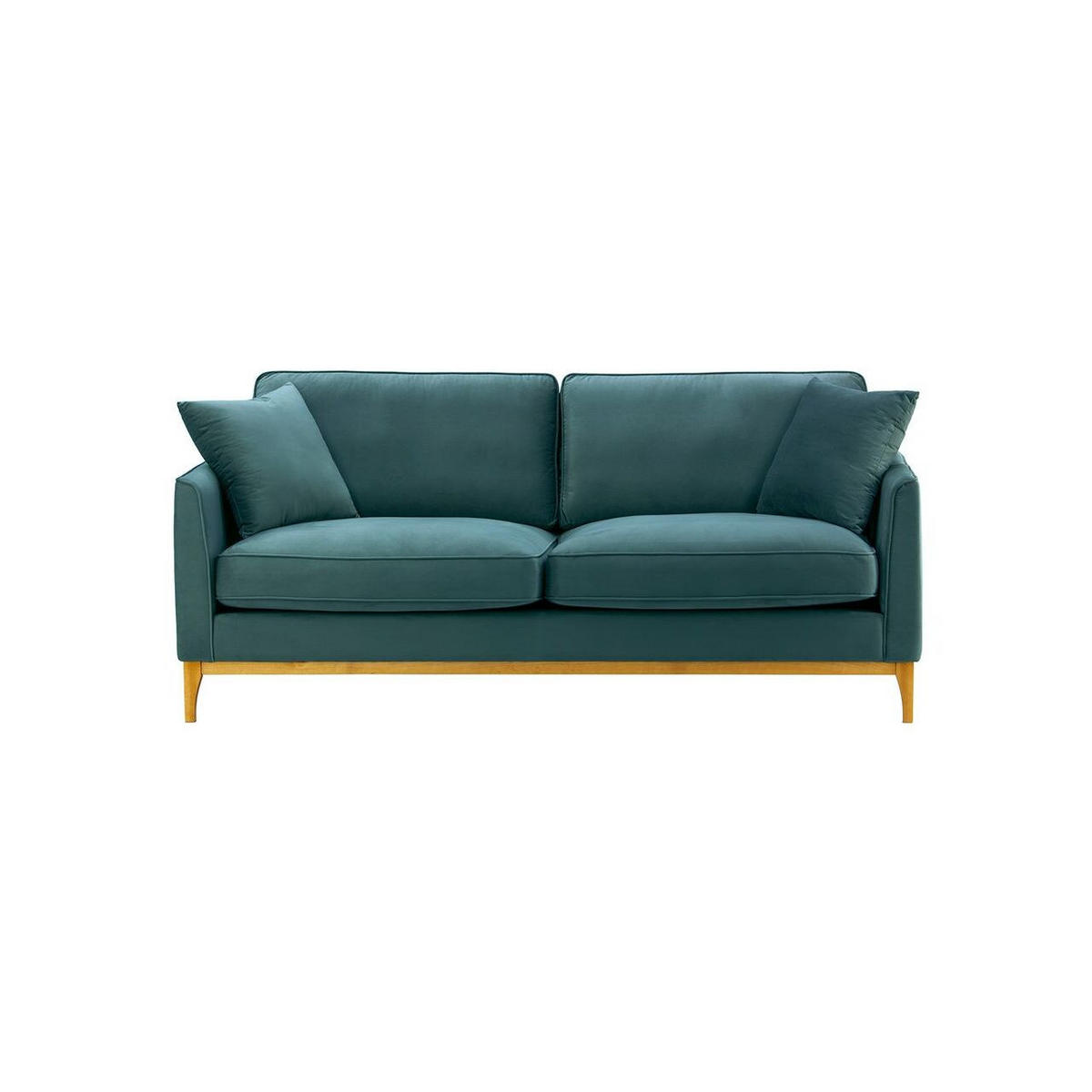 DREISITZER-SOFA Linara-Velluto 12 - Blau, Holz/Textil (201/91/95cm)