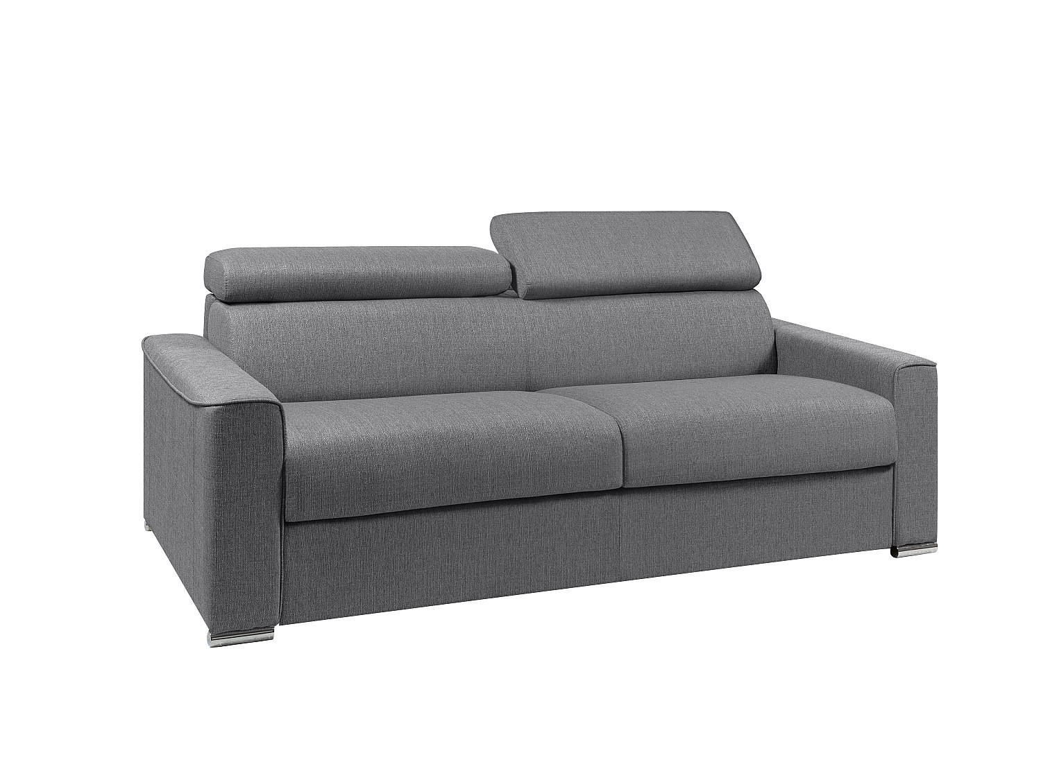 SCHLAFSOFA 4-Sitzer - Liegefläche: 160 cm - Matratzenhöhe: 22 cm mit Memory Schaum - Stoff - Grau - VIZIR - Grau, Textil (216/110/223cm) - Vente-Unique