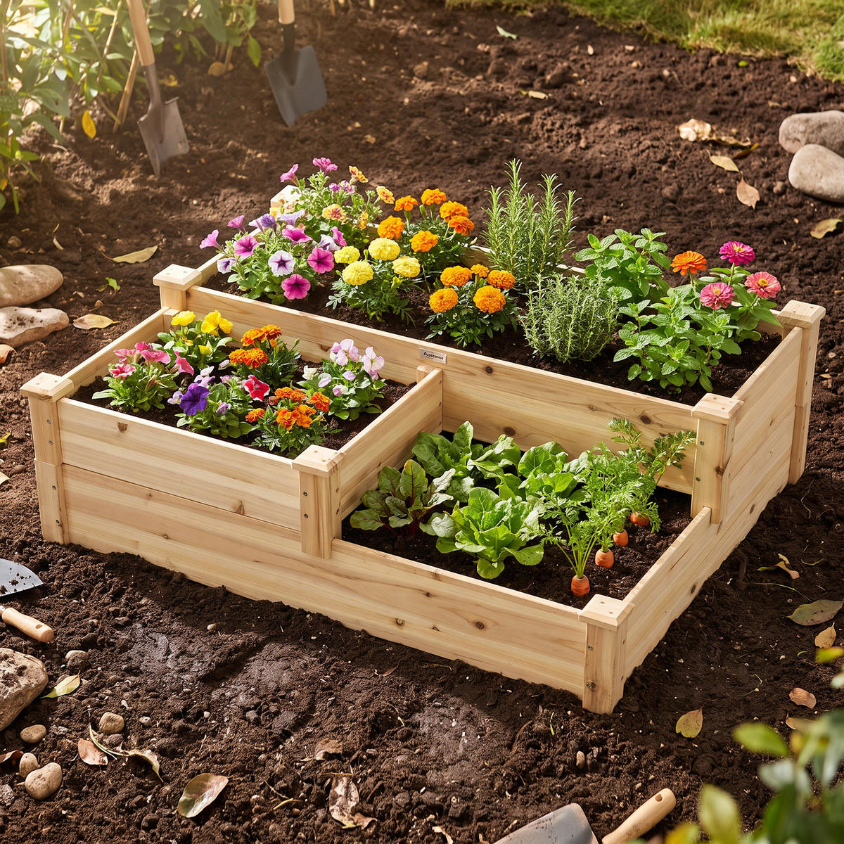 HOCHBEET, Tanne, Naturholz - Naturfarben, Holz (88/36/108cm) - Outsunny