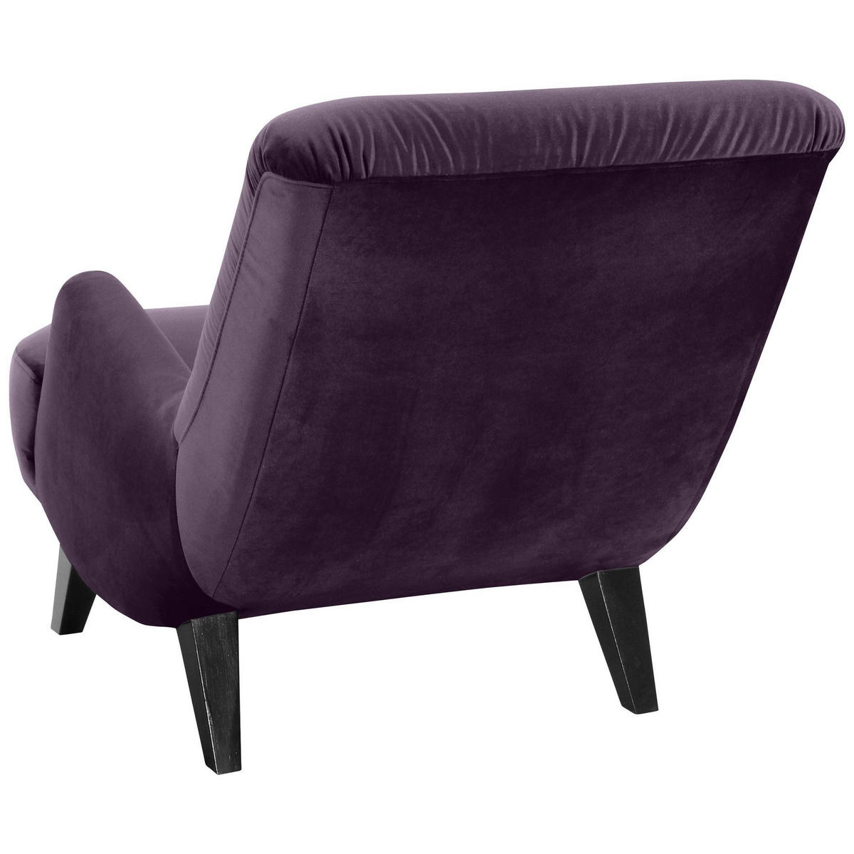 SESSEL Kajsa 71x80x101 Bezug Samtvelours Buche schwarz/purple - Violett/Schwarz, Kunststoff (101/80/71cm) - 58aufmkessel