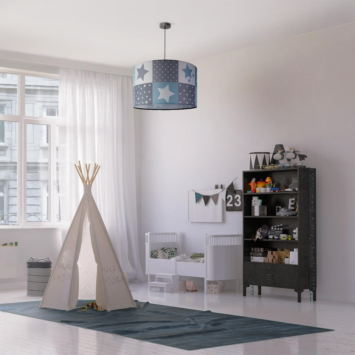 PENDELLEUCHTE Hugo Pd1 Cos 345 - Schwarz, Metall (45.5/45.5/27cm) - Paco Home