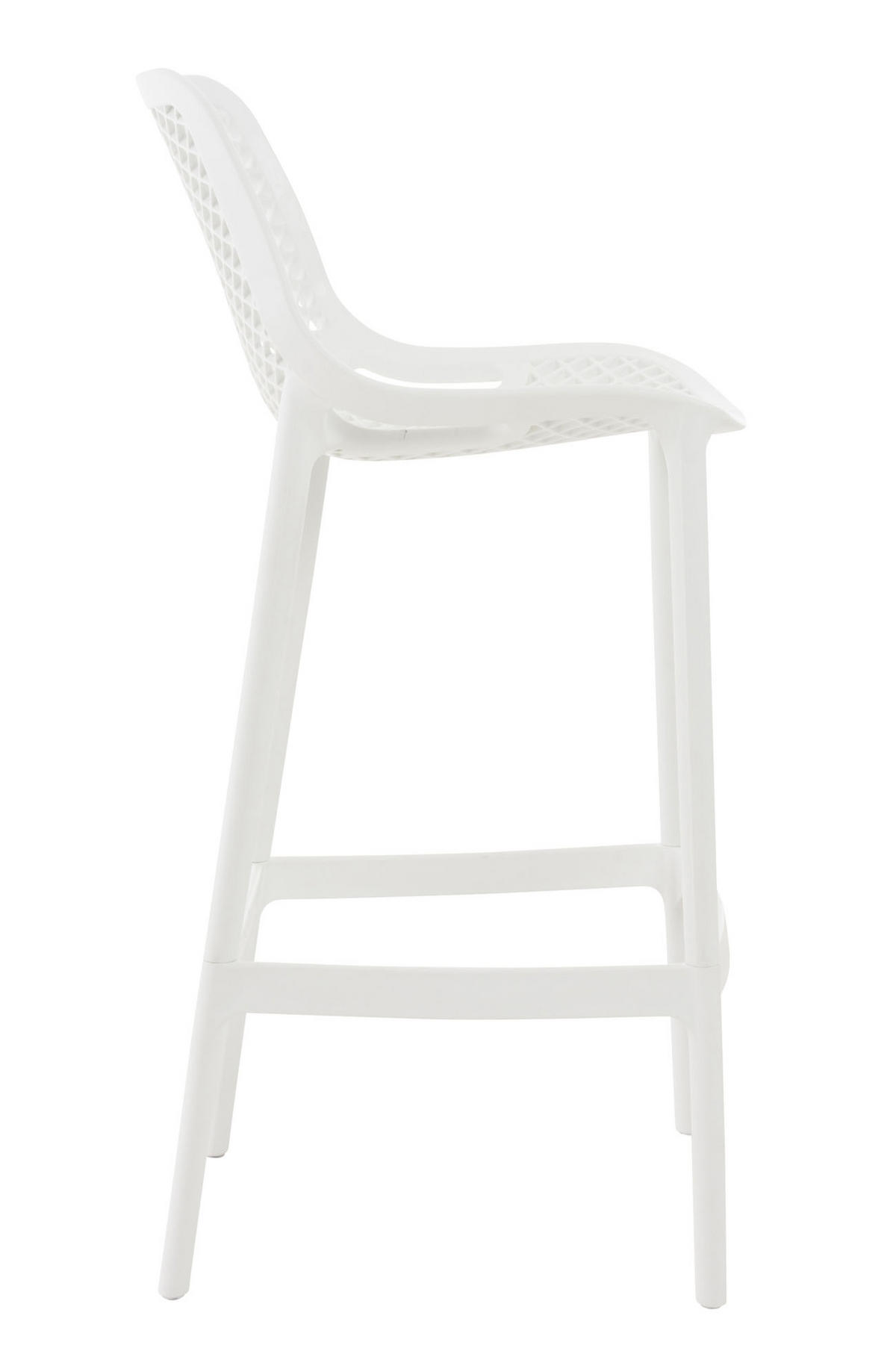 BARHOCKER 2er Set Aero weiß - Chromfarben/Weiß, Kunststoff/Metall (45/105/53cm) - TPFLiving
