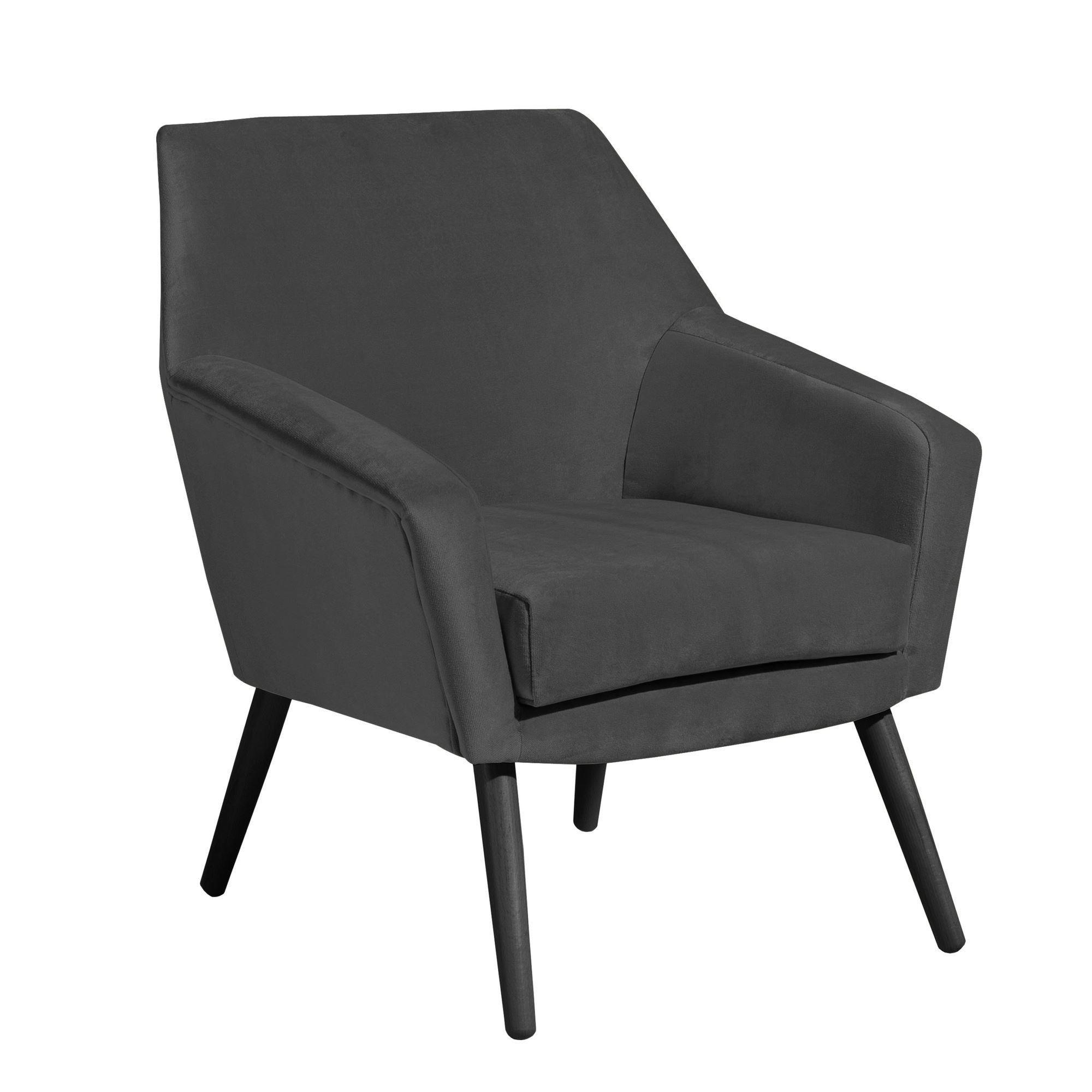 58aufmkessel Sessel Anthrazit, Schwarz 71x81x67 cm