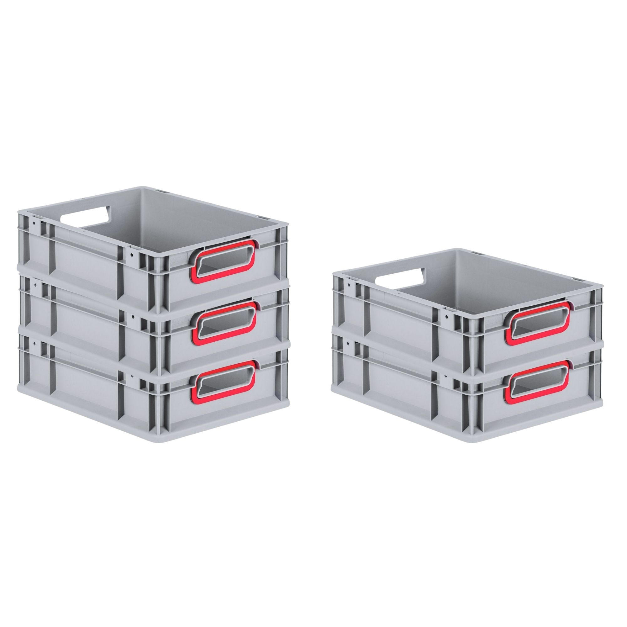EUROBOX 5x Nextgen Color 12x30x40cm 11 Liter Griffe Rot Offen - Rot, Kunststoff (30/12/40cm) - PROREGAL