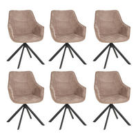 ESSZIMMERSTUHL 6er San Carlo beige drehbar - Beige/Schwarz, Textil/Metall (57/87/67cm) - Mr. Deko