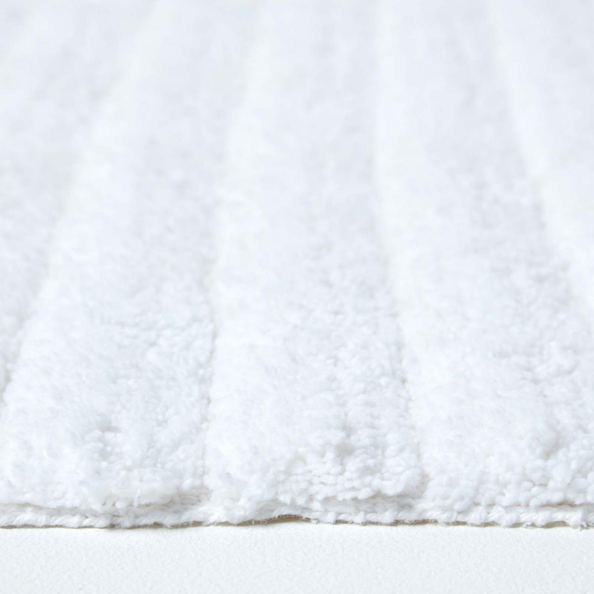 BADLÄUFER gerippt 50/100 cm, Baumwolle - Weiß, Textil (50/100cm) - Homescapes