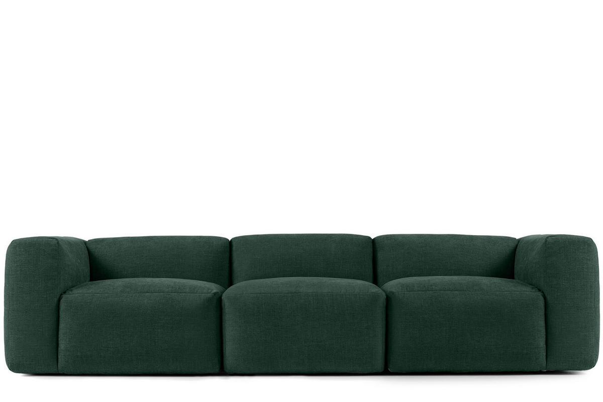 3-SITZER-MODULSOFA BUFFO mit extrem weicher und bequemer Sitzfläche, Gewebestoff, maritim - Grün, Textil (290/73/96cm) - KONSIMO®